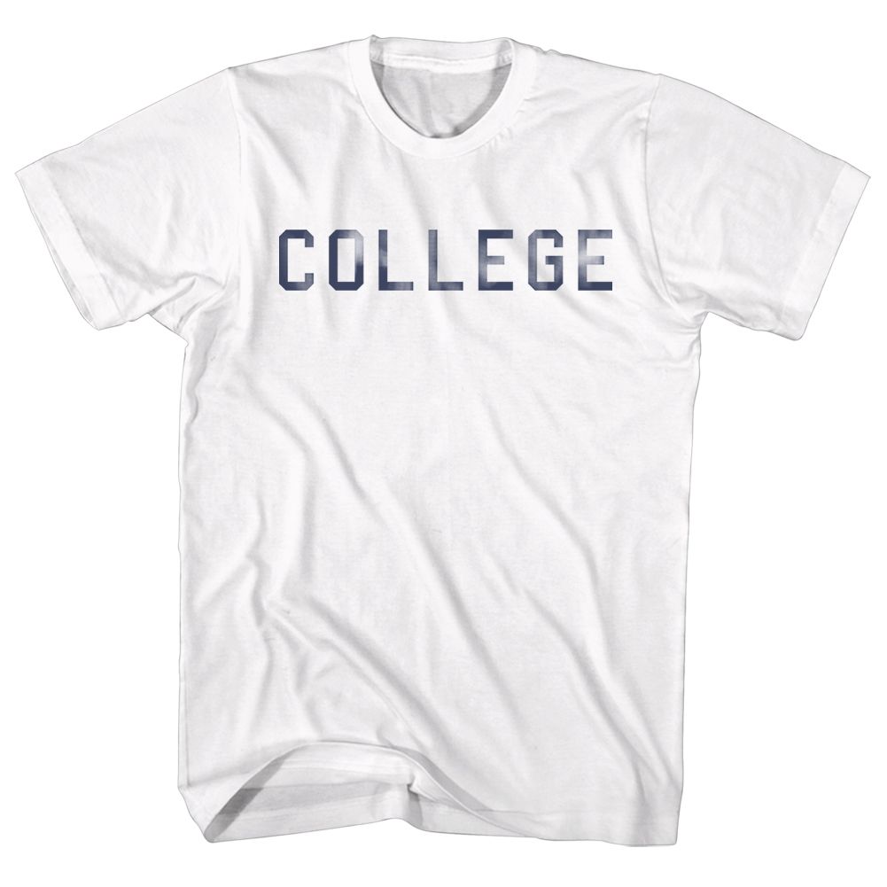ANIMAL HOUSE-DISTRESS COLLEGE-WHITE ADULT S/S TSHIRT