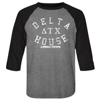 Thumbnail for ANIMAL HOUSE-DELTA HOUSE-PREMIUM HEATHER/VINTAGE BLACK ADULT 3/4 SLEEVE RAGLAN