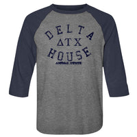 Thumbnail for ANIMAL HOUSE-DELTA HOUSE-PREMIUM HEATHER/VINTAGE NAVY ADULT 3/4 SLEEVE RAGLAN