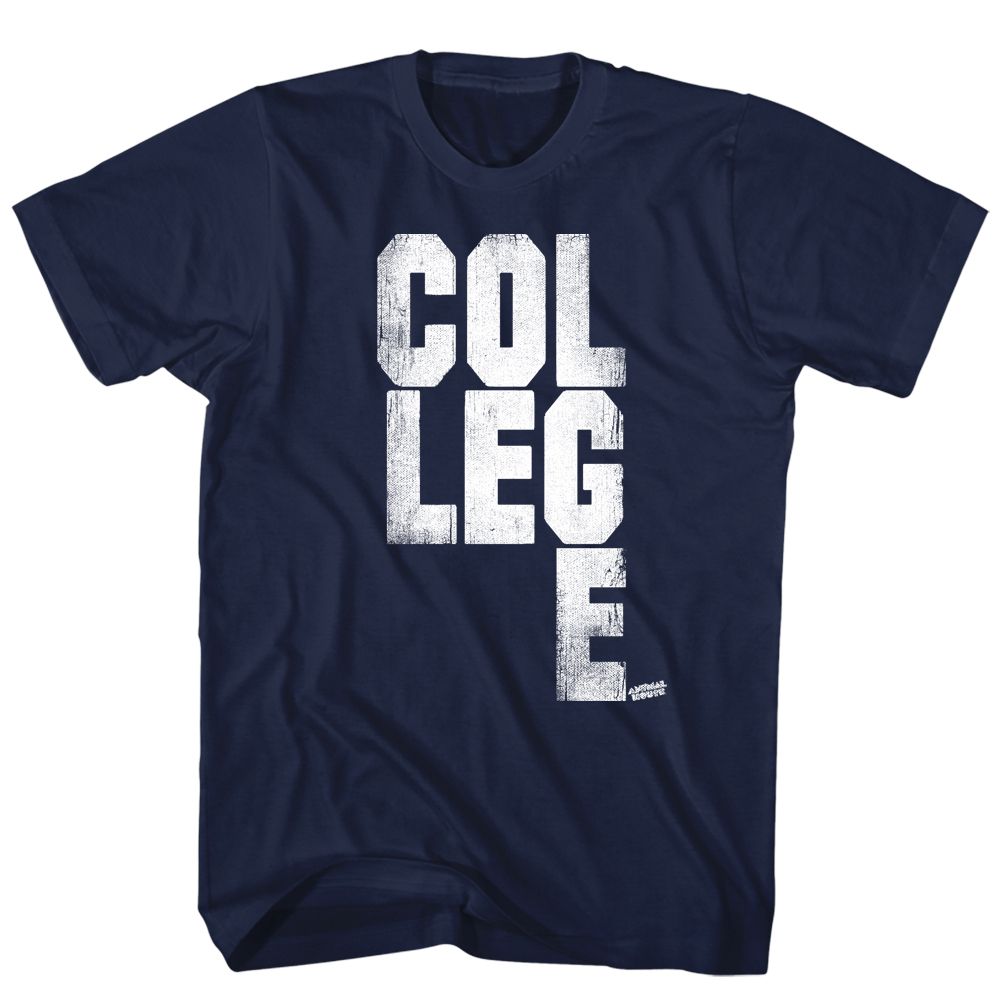 ANIMAL HOUSE-COLLEGE SCRABBLE-NAVY ADULT S/S TSHIRT