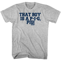 Thumbnail for ANIMAL HOUSE-LITTLE PIGGIE-GRAY HEATHER ADULT S/S TSHIRT