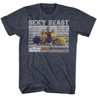 Thumbnail for ANIMAL HOUSE-SEXY BEAST-NAVY HEATHER ADULT S/S TSHIRT