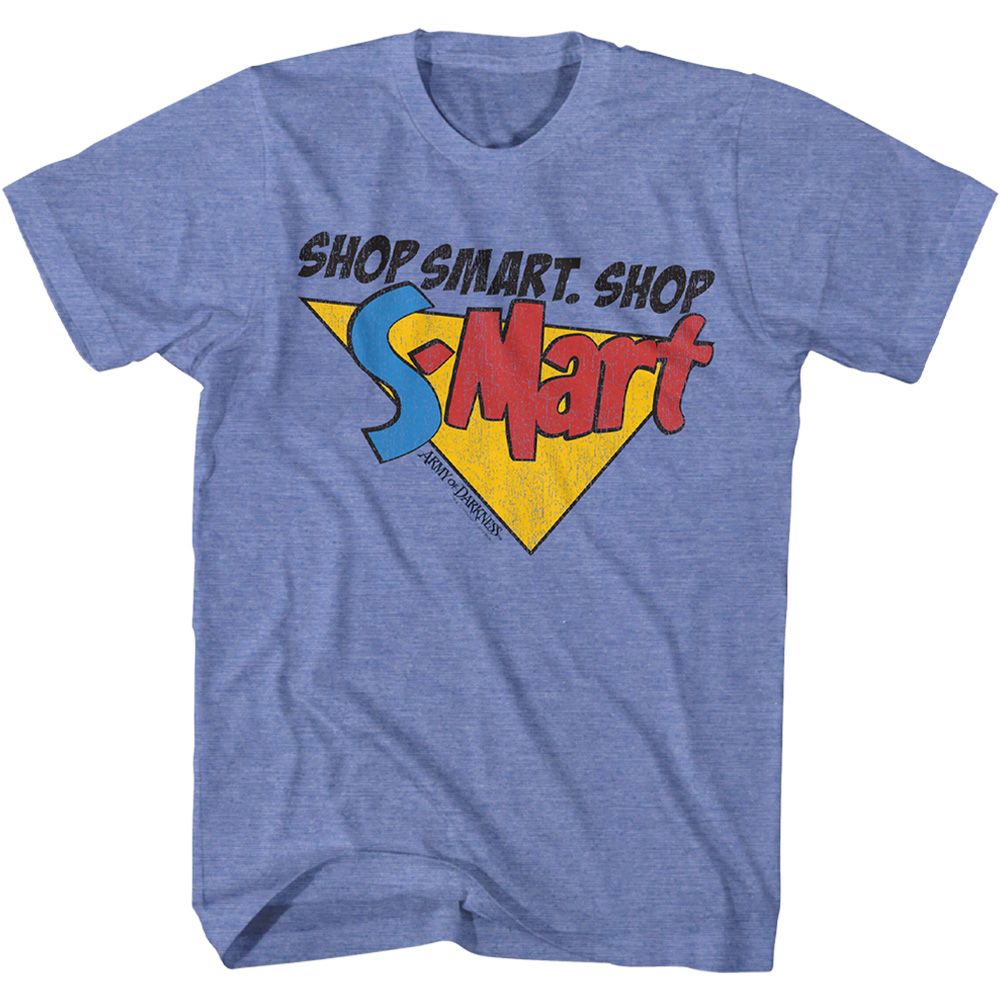 ARMY OF DARKNESS-SHOP SMART-LIGHT BLUE HEATHER ADULT S/S TSHIRT