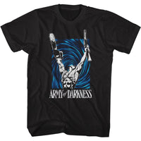 Thumbnail for ARMY OF DARKNESS-ASH AND PORTAL-BLACK ADULT S/S TSHIRT
