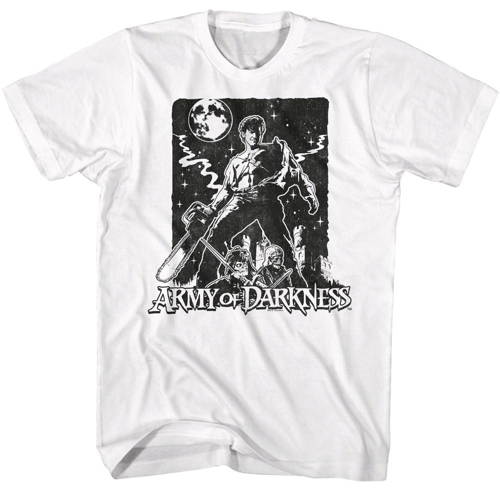 ARMY OF DARKNESS-ARMY OF DARKNESS STARK NIGHT-WHITE ADULT S/S TSHIRT
