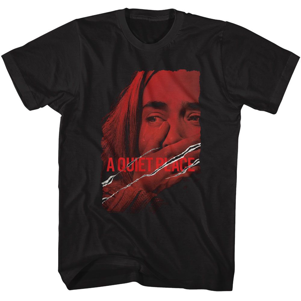 A QUIET PLACE-A QUIET PLACE POSTER-BLACK ADULT S/S TSHIRT