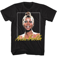 Thumbnail for ARETHA-ARETHA METALLIC SIGNATURE-BLACK ADULT S/S TSHIRT
