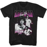 Thumbnail for ARETHA-ARETHA ROCK STEADY BABY COLLAGE-BLACK ADULT S/S TSHIRT