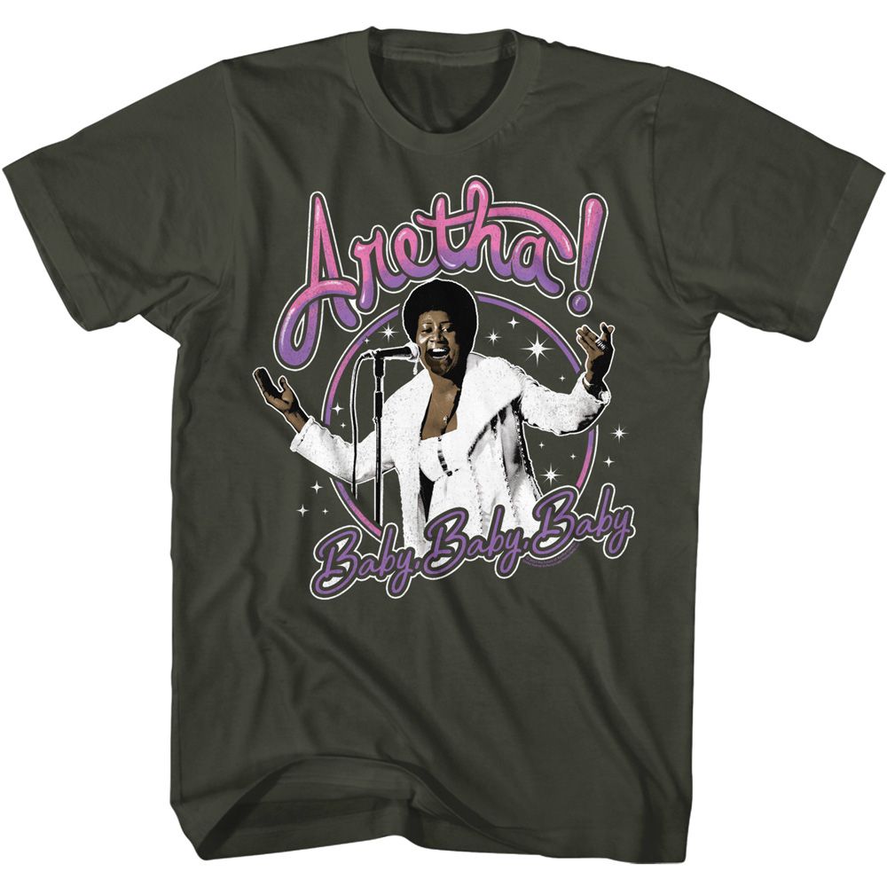 ARETHA-ARETHA BABY BABY BABY-SMOKE ADULT S/S TSHIRT