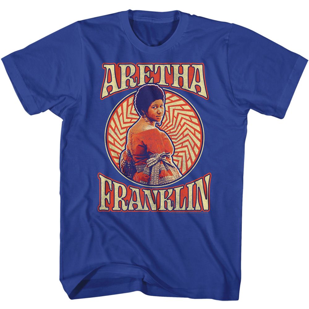 ARETHA-ARETHA PATTERN CIRCLE-ROYAL ADULT S/S TSHIRT