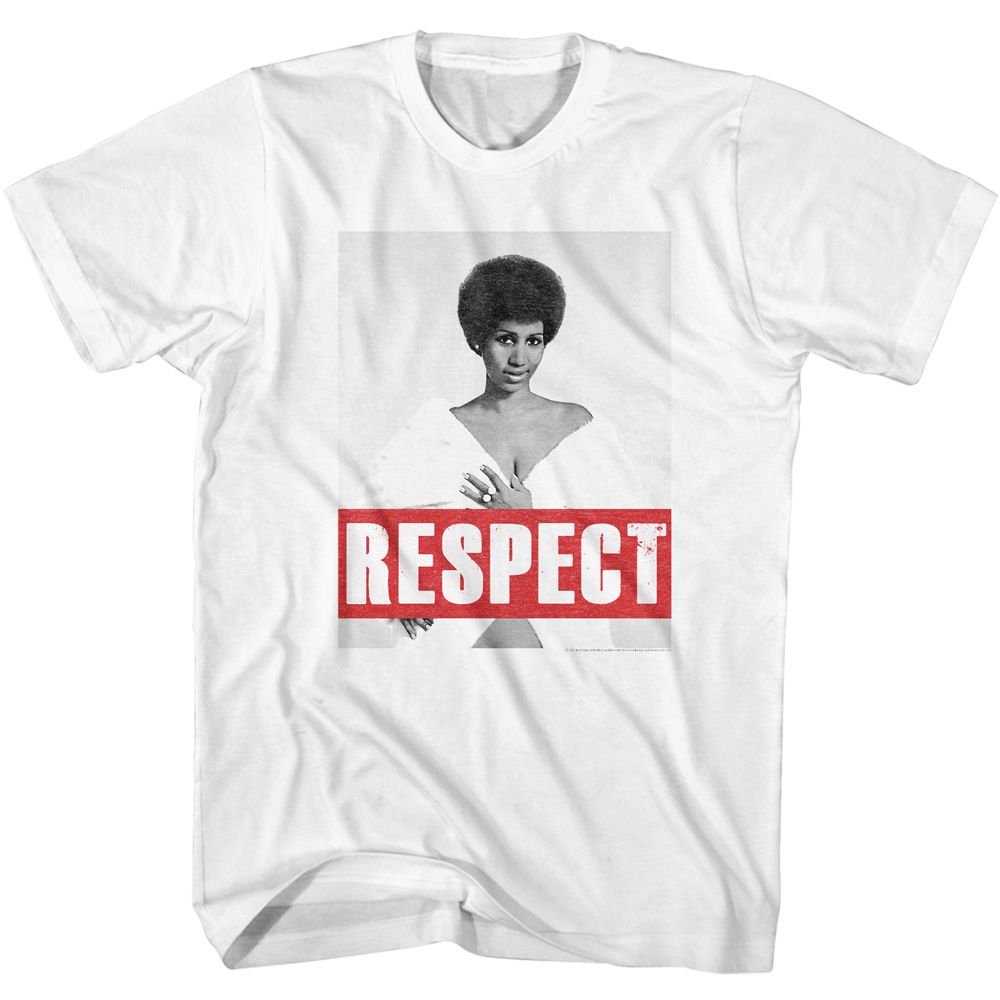 ARETHA-ARETHA RESPECT-WHITE ADULT S/S TSHIRT