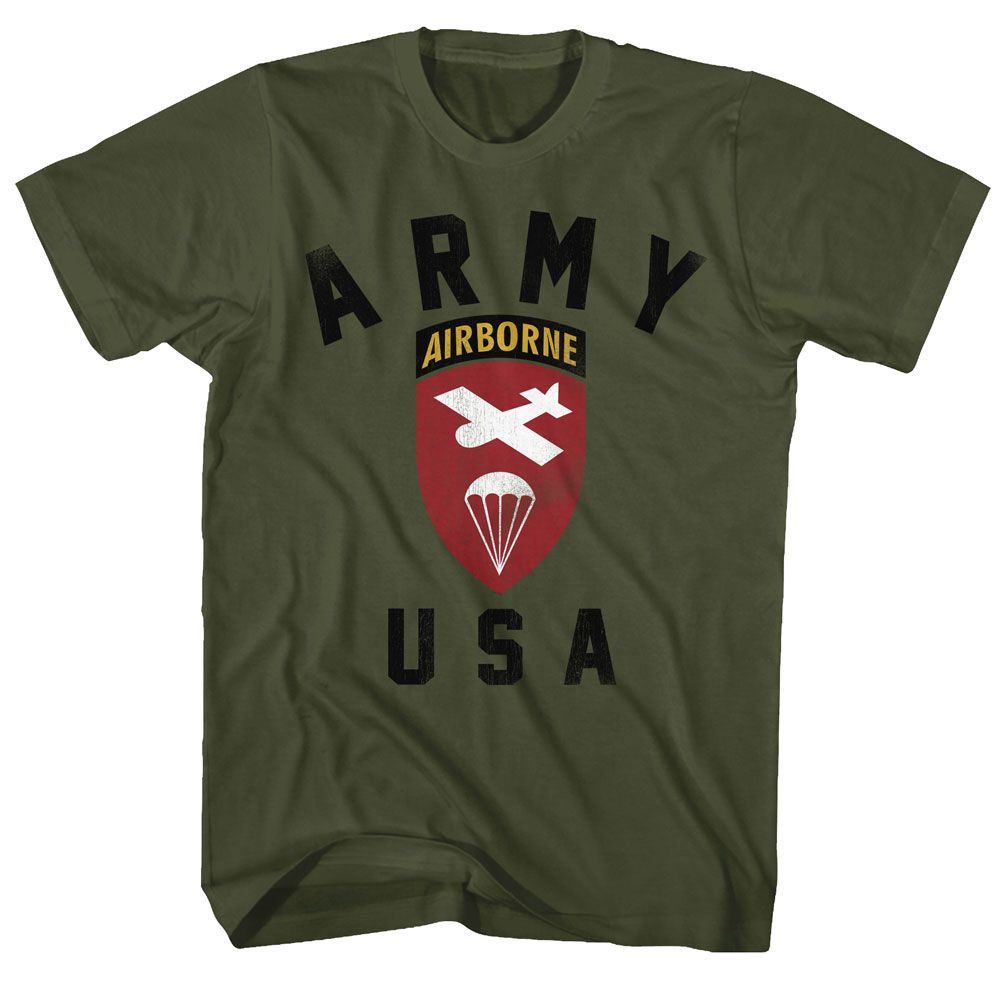 ARMY-US AIRBORNE-MILITARY GREEN ADULT S/S TSHIRT