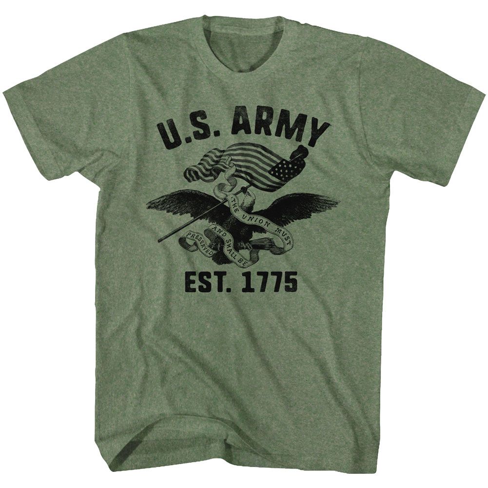 ARMY-THE UNION-MILITARY GREEN HEATHER ADULT S/S TSHIRT
