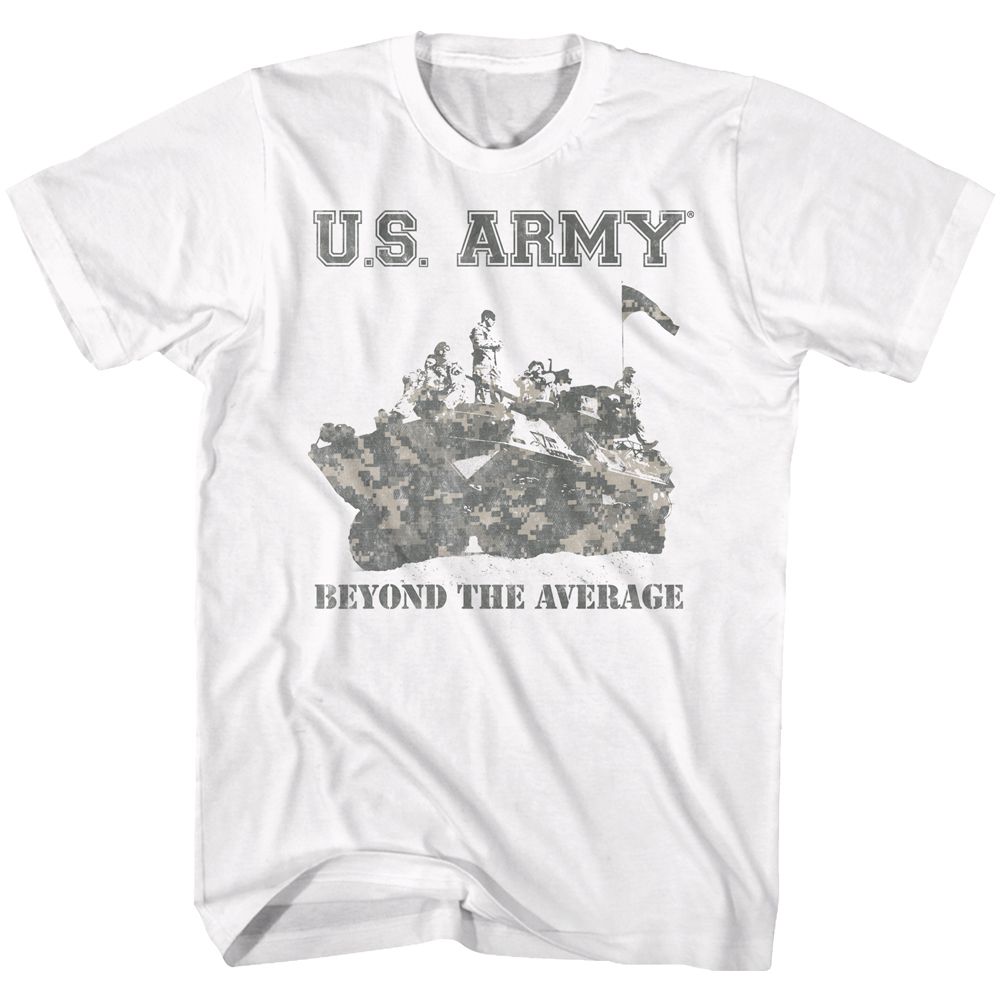 ARMY-BEYOND THE AVERAGE-WHITE ADULT S/S TSHIRT