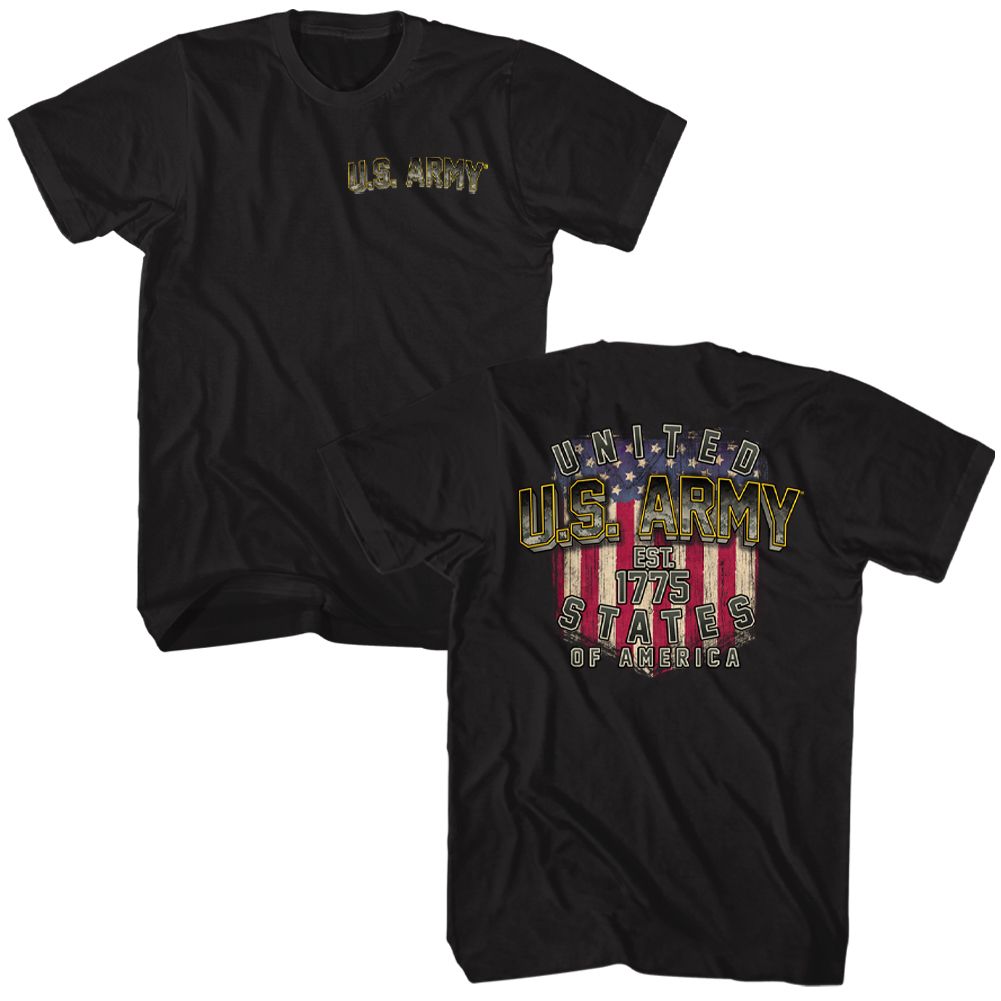 ARMY-ARMY FLAG F B-BLACK ADULT S/S TSHIRT