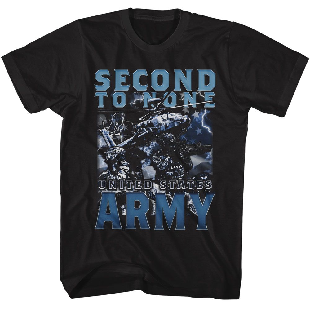 ARMY-ARMY SECOND TO NONE-BLACK ADULT S/S TSHIRT