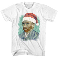 Thumbnail for ART GALLERY-ART GALLERY VAN GOGH IN SANTA HAT-WHITE ADULT S/S TSHIRT