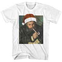 Thumbnail for ART GALLERY-ART GALLERY MONET BY RENOIR IN SANTA HAT-WHITE ADULT S/S TSHIRT