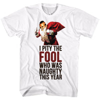 Thumbnail for MR T-NAUGHTY FOOL-WHITE ADULT S/S TSHIRT