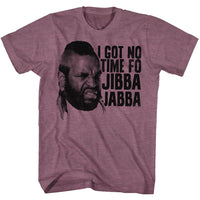 Thumbnail for MR T-JIBBA JABBA-VINTAGE MAROON HEATHER ADULT S/S TSHIRT