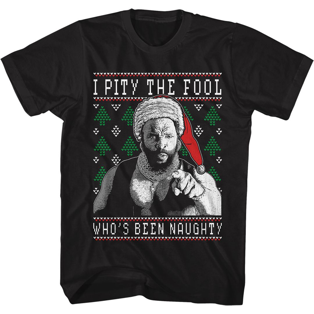 MR T WHOS BEEN NAUGHTY BLACK ADULT S/S TSHIRT