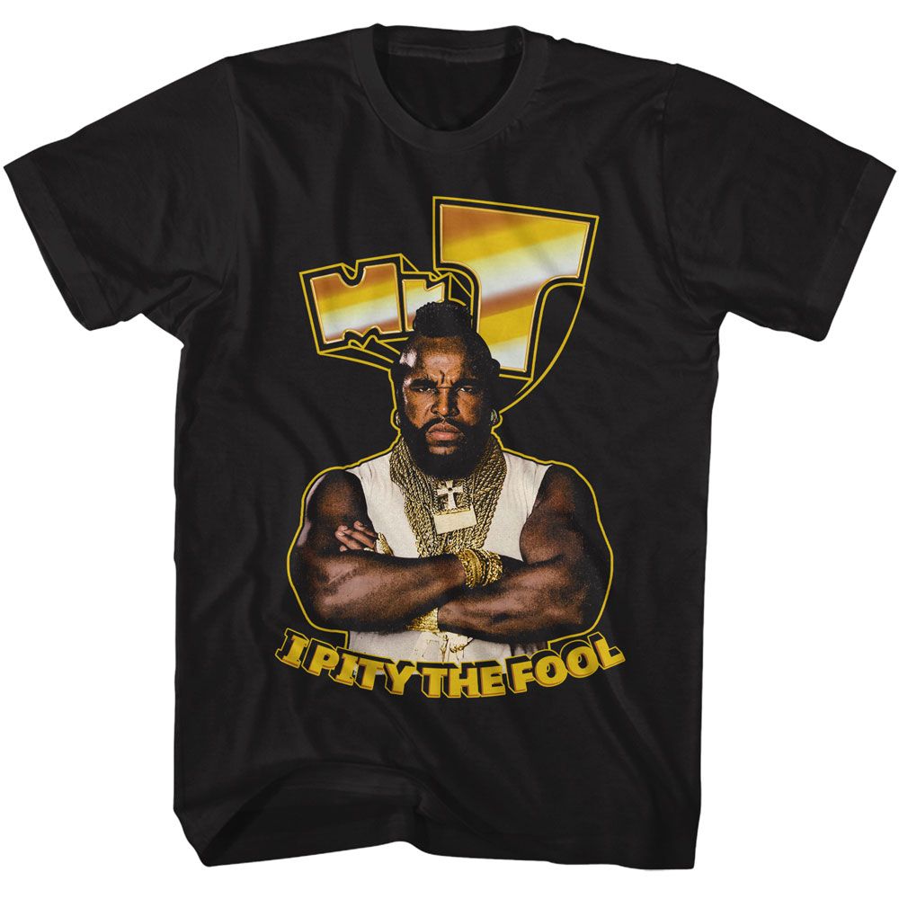 MR T-MR T GOLD LOGO-BLACK ADULT S/S TSHIRT