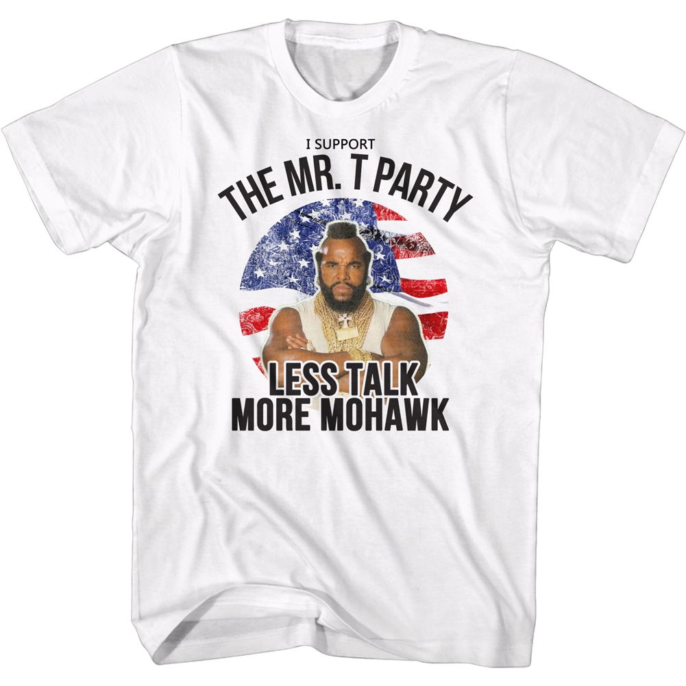 MR T-LESS TALK MORE MOHAWK-WHITE ADULT S/S TSHIRT