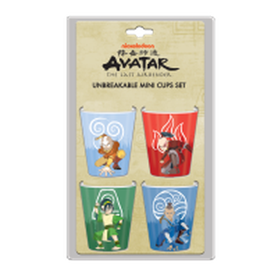 Avatar Character Symbol Poses  4pc 1.5oz Plastic Mini Cup Set – 24 pc ppk ($3.50 each)