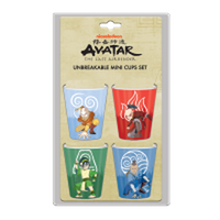 Thumbnail for Avatar Character Symbol Poses  4pc 1.5oz Plastic Mini Cup Set – 24 pc ppk ($3.50 each)