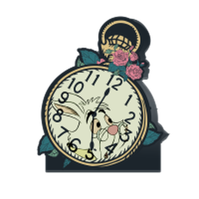 Alice in Wonderland Rabbit Clock  Large Die Cut MDF Box Wall Sign – 16 pc ppk ($5.50 each)