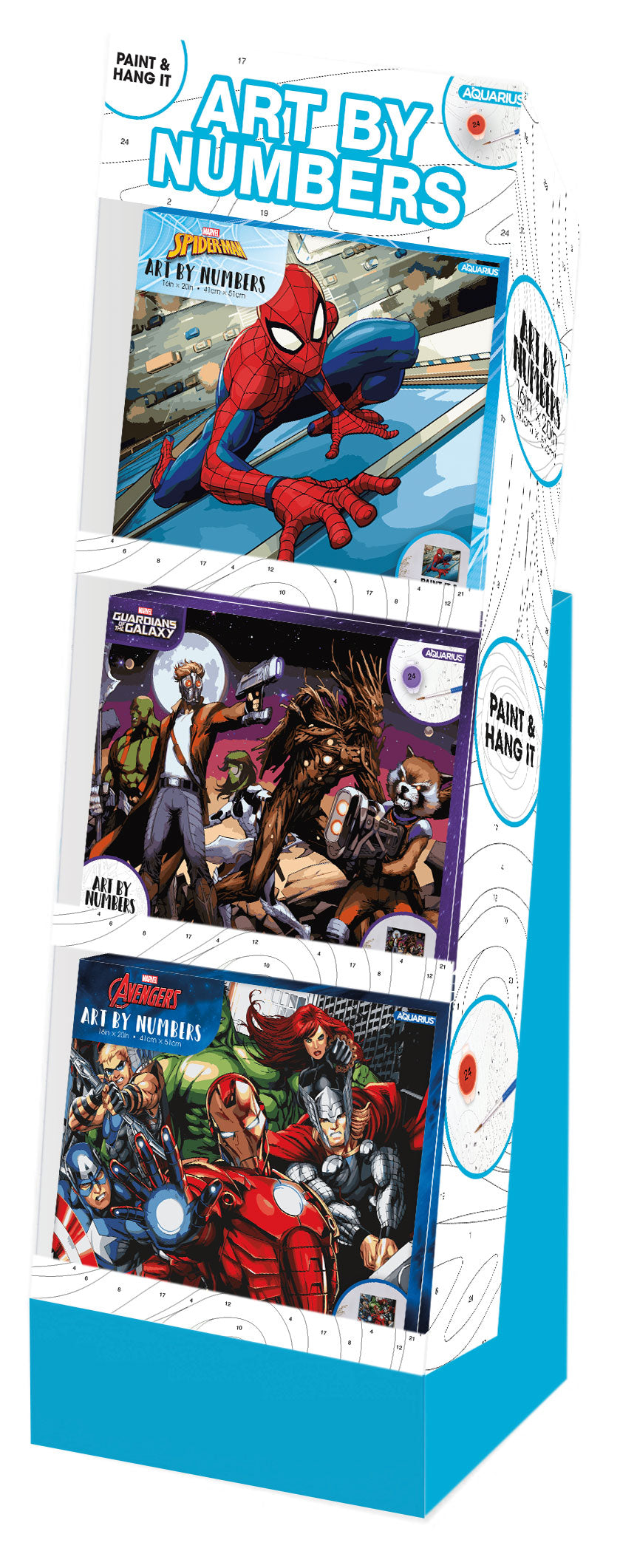 24 Unit Marvel Art by Numbers Display – 1 PC PPK