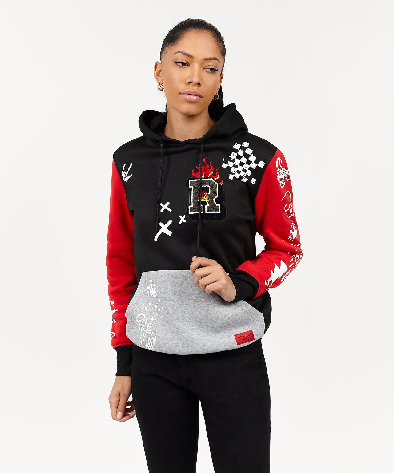 Princeton Women's Graphic Pull-Over Long Sleeve Hoodie - Black