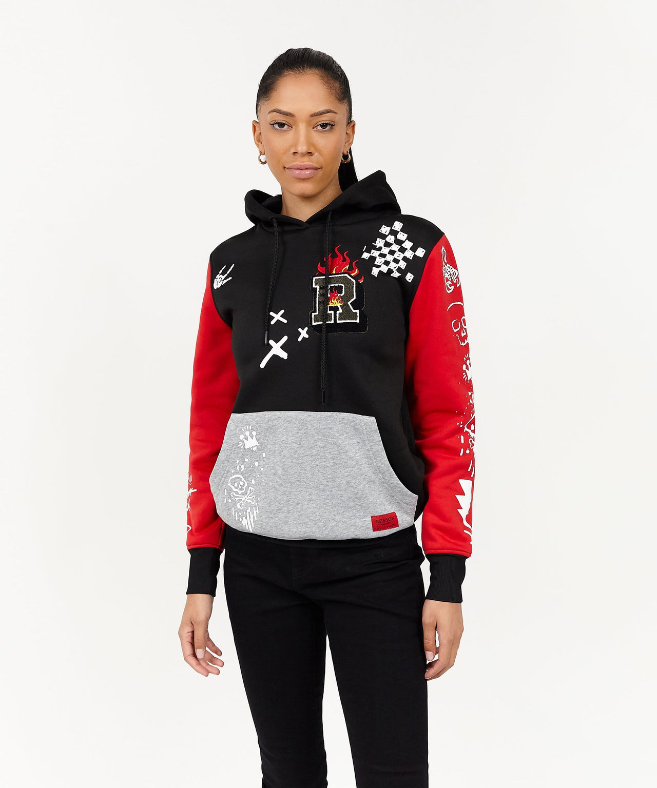 Princeton Women's Graphic Pull-Over Long Sleeve Hoodie - Black