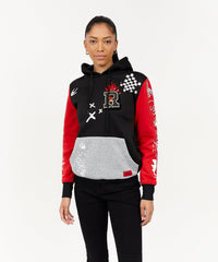 Thumbnail for Princeton Women's Graphic Pull-Over Long Sleeve Hoodie - Black