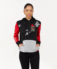 Thumbnail for Princeton Women's Graphic Pull-Over Long Sleeve Hoodie - Black