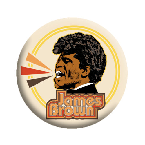 James Brown Singing Circle 1.25" Button - 6 pc prepack