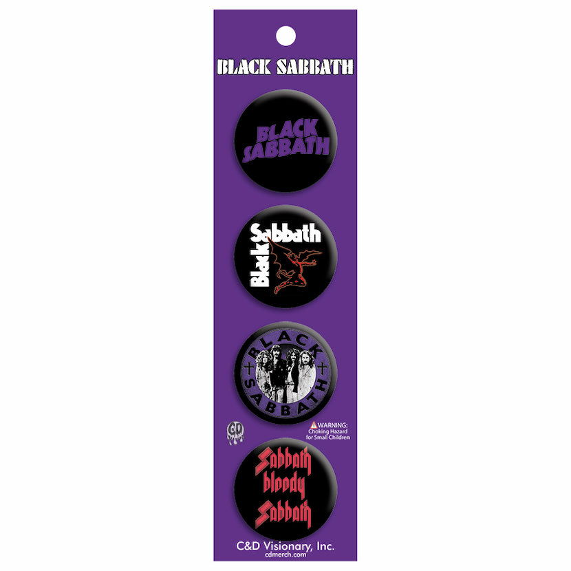 Black Sabbath Button Set  - 3 pc prepack