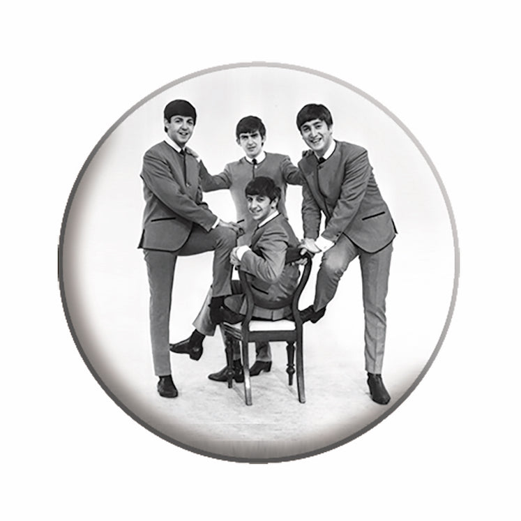The Beatles Black  White Photo 1.25" Button - 6 pc prepack