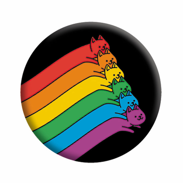 Tobe Fonseca Rainbow Cats 1.25" Button  - 6 pc prepack