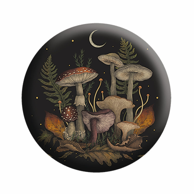 Episodic Drawing Autumn Mushrooms 1.25" Button - 6 pc prepack