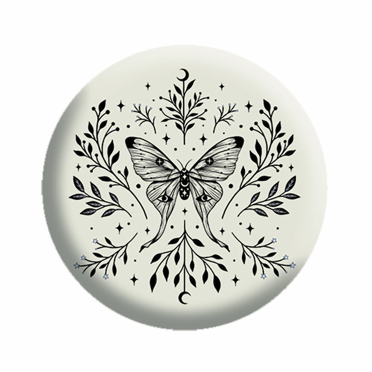 Episodic Drawing Magical Moon Moth 1.25" Button - 6 pc prepack