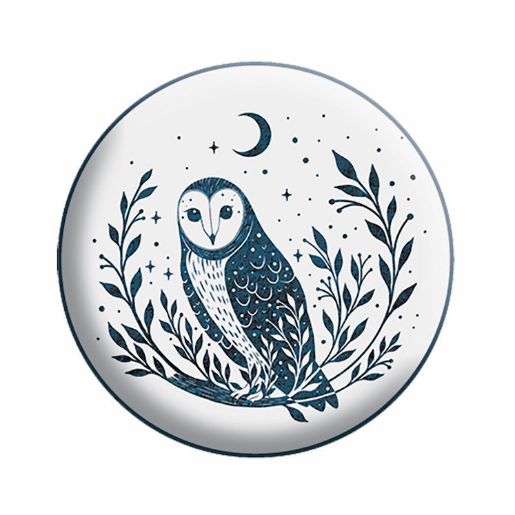 Episodic Drawing Owl Moon 1.25" Button - 6 pc prepack