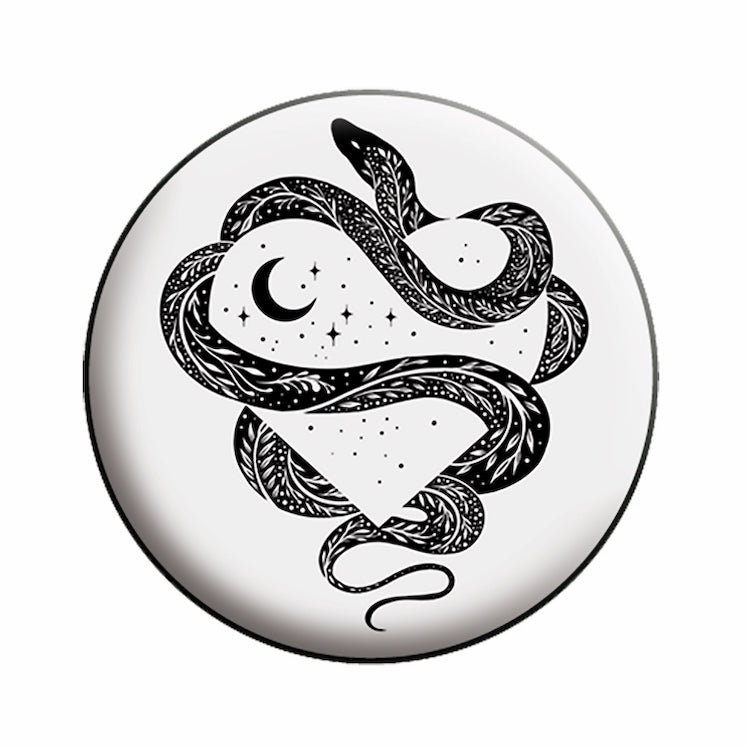 Episodic Drawing Snake Heart 1.25" Button - 6 pc prepack