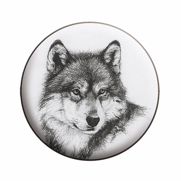 Heather Edwards Wolf Gaze 1.25" Button - 6 pc prepack