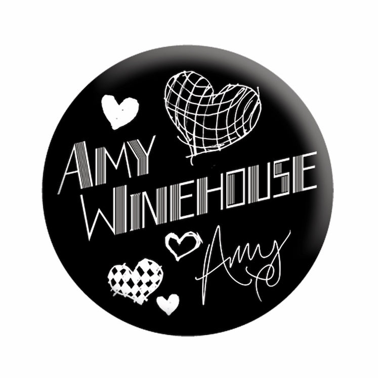 Amy Winehouse Hearts 1.25" Button - 6 pc prepack