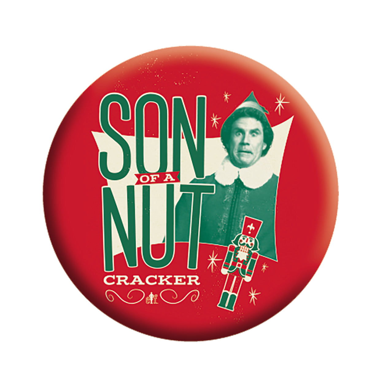 Elf Nutcracker 1.25" Button - 6 pc prepack