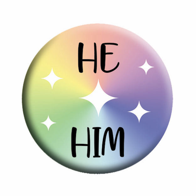 He/Him Pronouns 1.25" Button - 6 pc prepack