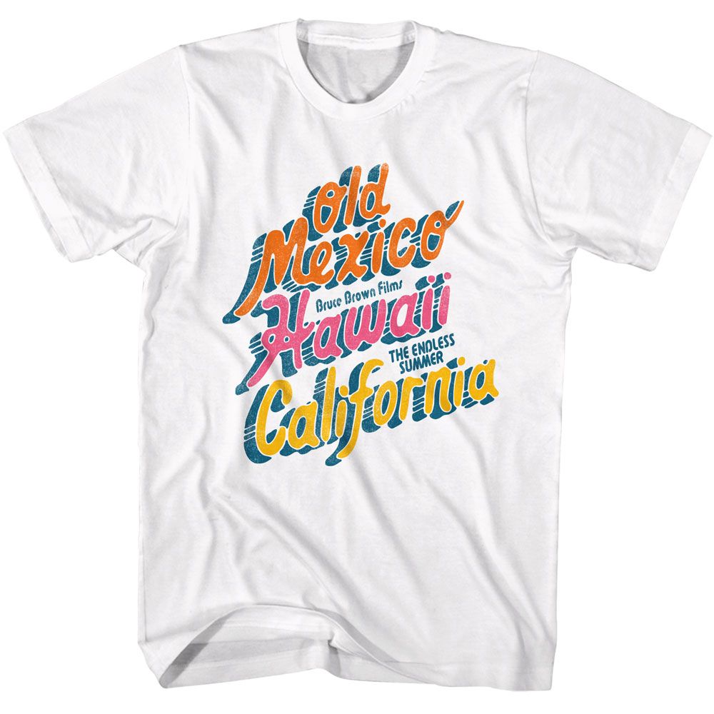 BRUCE BROWN FILMS-BBF SUMMER LOCATIONS-WHITE ADULT S/S TSHIRT