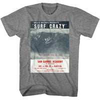Thumbnail for BRUCE BROWN FILMS-BBF SURF CRAZY POSTER-GRAPHITE HEATHER ADULT S/S TSHIRT