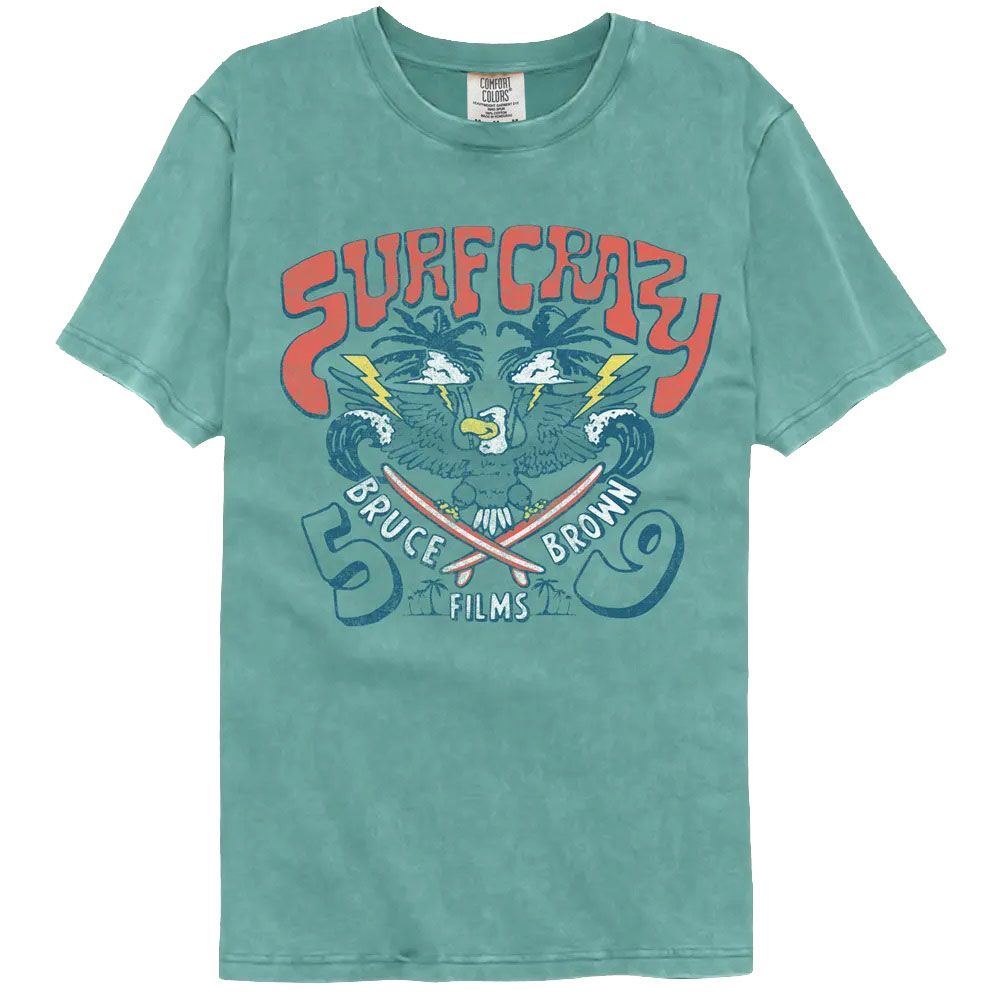 BRUCE BROWN FILMS-BBF SURF CRAZY 59-SEAFOAM ADULT S/S COMFORT COLOR TSHIRT